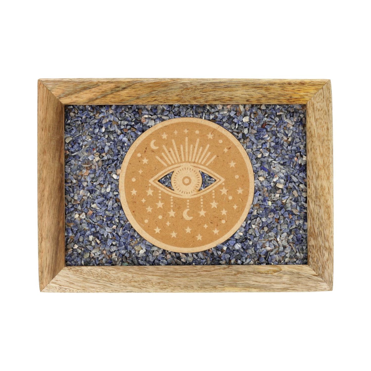 Tarot jewellery box Spiritual eye sodalite mango wood
