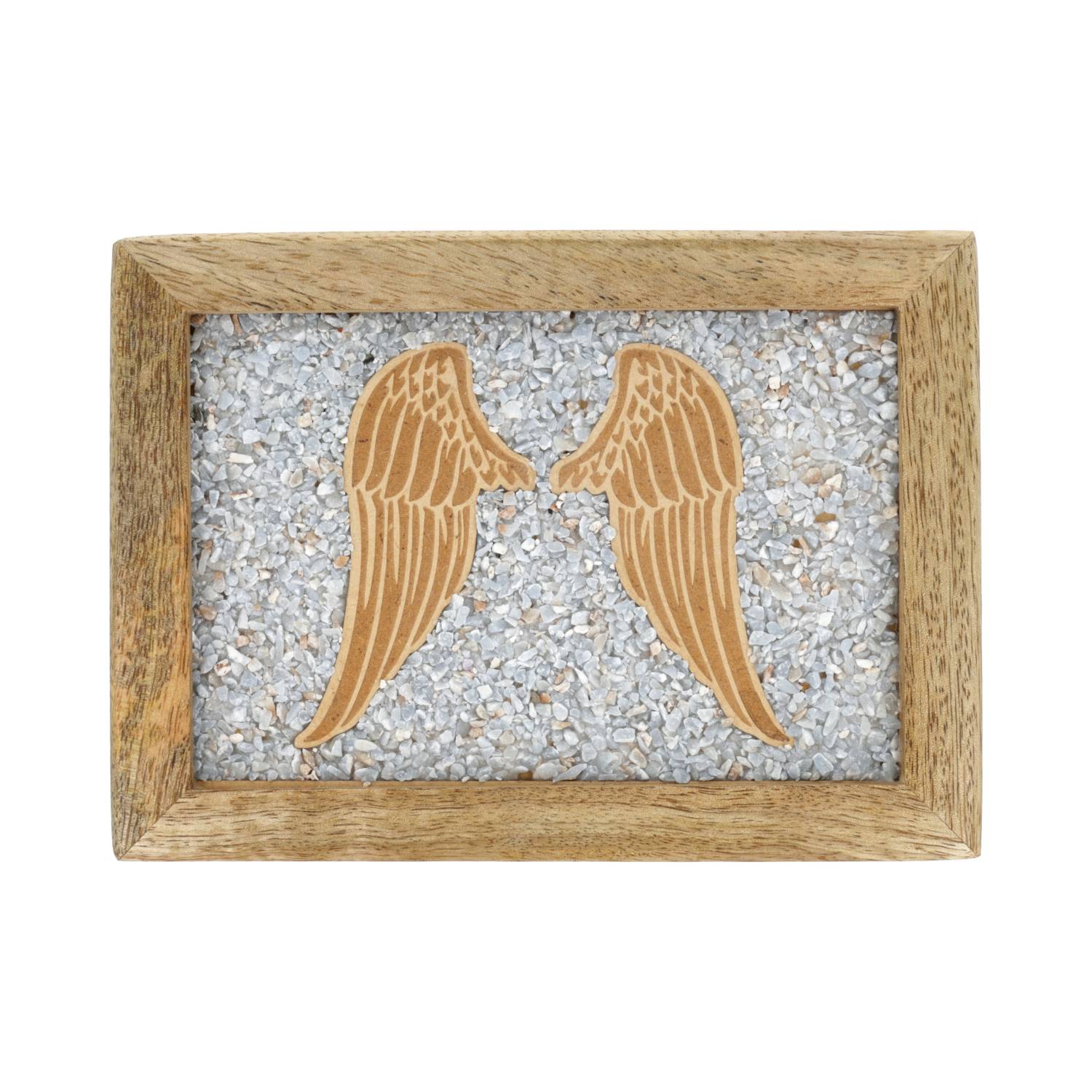 Buy Tarot jewellery box Angel wings angelite mango wood