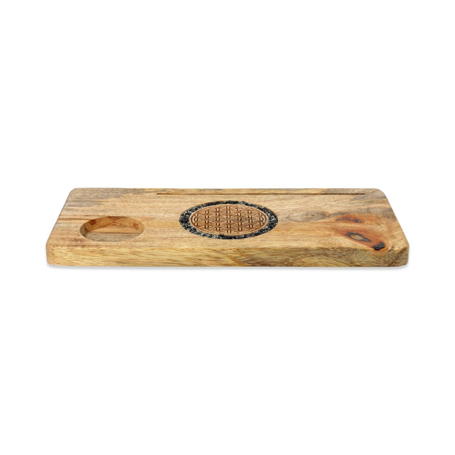 Acquistare Portacarte Fiore della vita tormalina e pirite legno di mango
