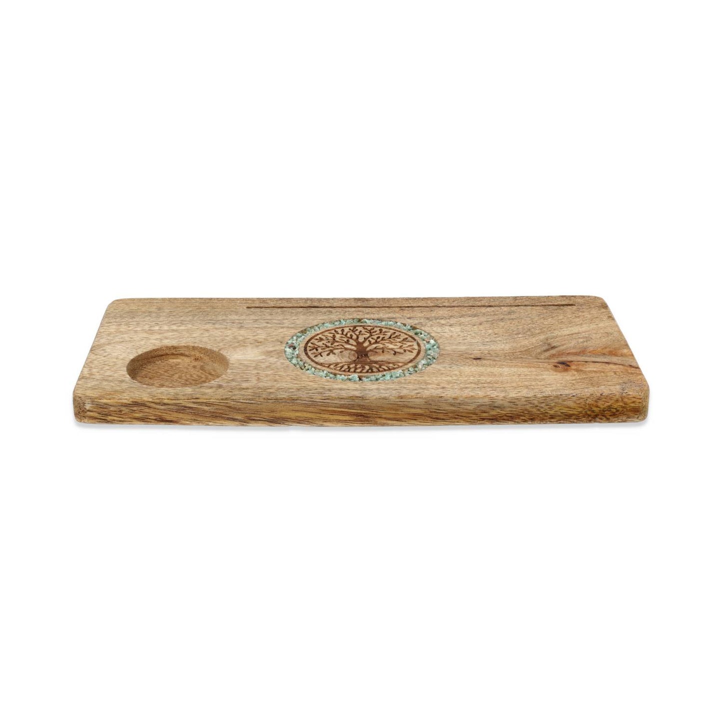 Portacarte Albero della vita amazzonite legno di mango