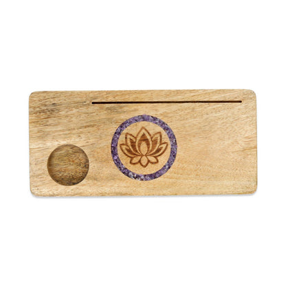 Kartenhalter Lotus Amethyst Mangoholz thumb