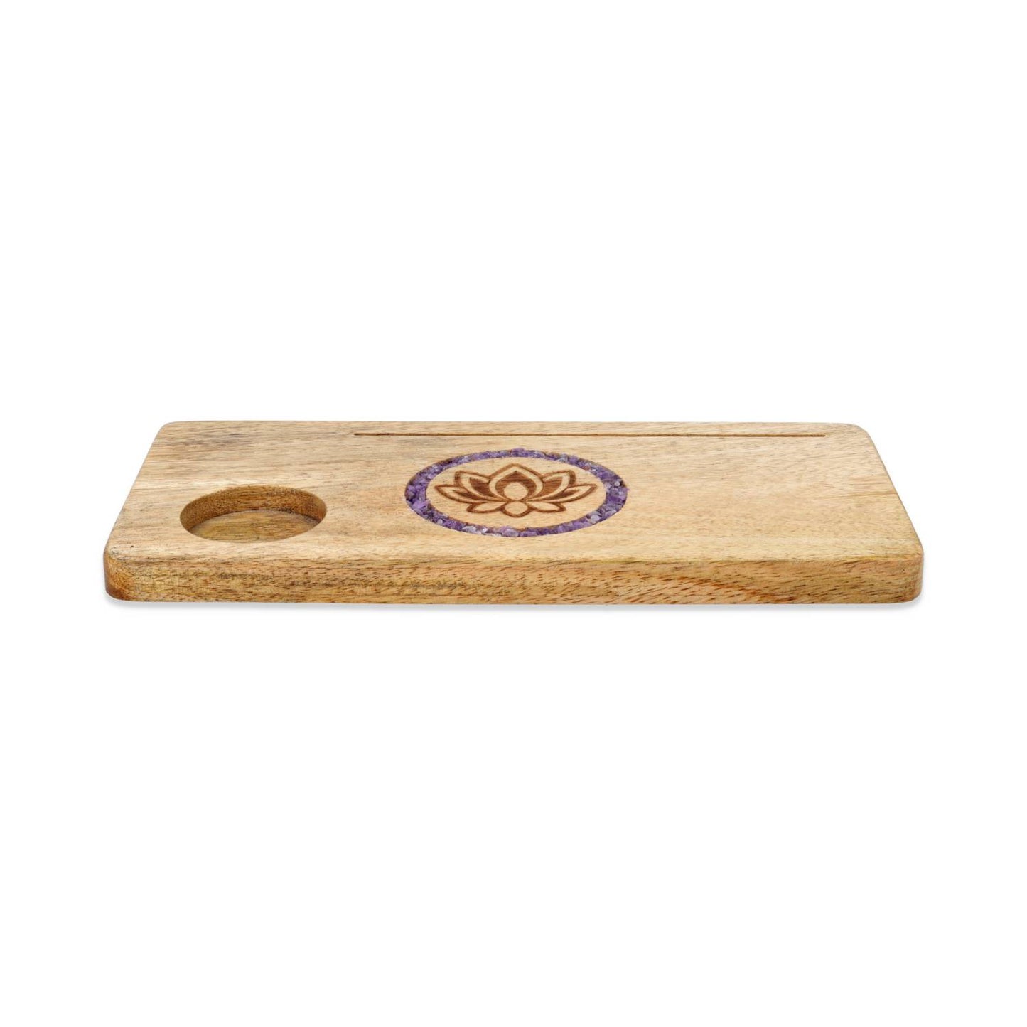 Kartenhalter Lotus Amethyst Mangoholz