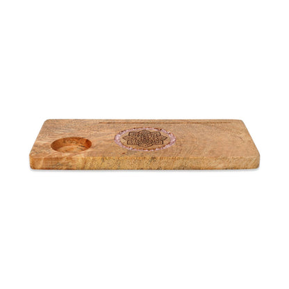 Buy Card holder Mandala rose quartz mango wood thumb