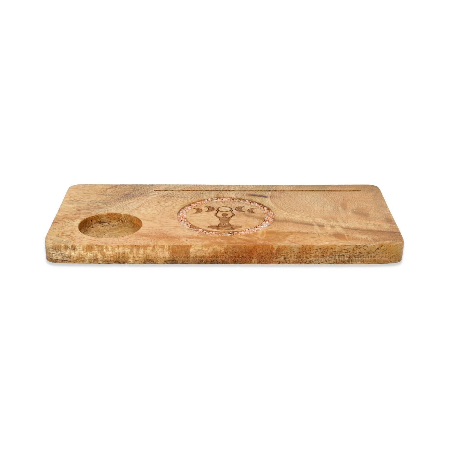 Comprar Portatarjetas Diosa fases lunares piedra luna rosa madera de mango