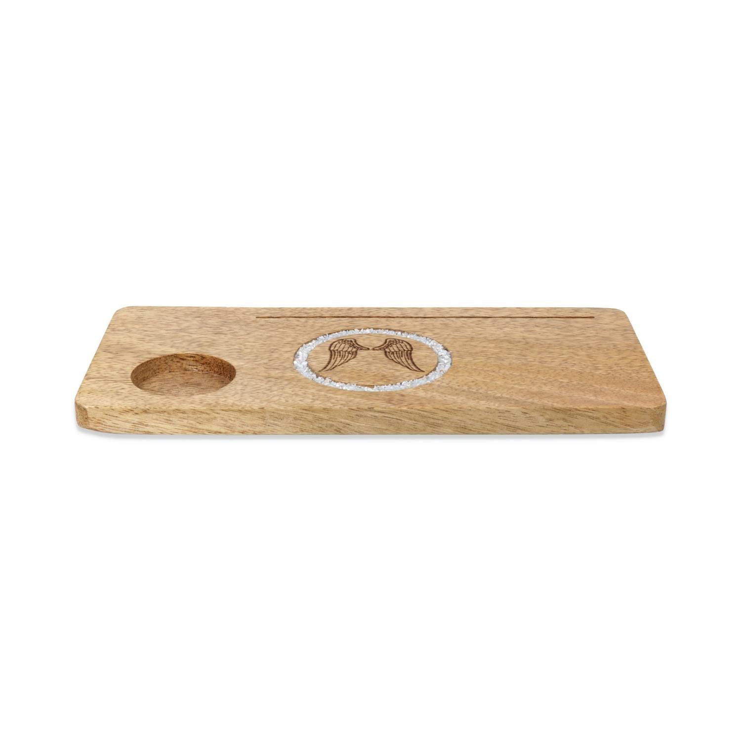 Buy Card holder Angel wings angelite mango wood
