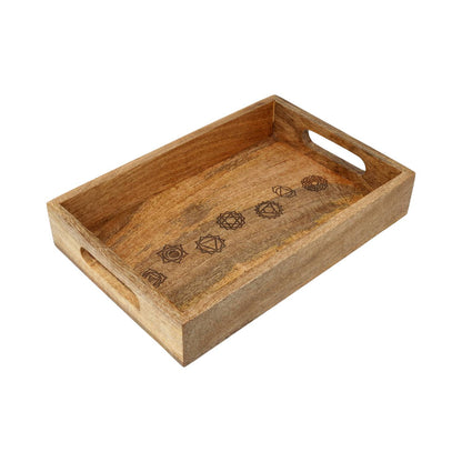 Tablett 7 Chakrasymbole Mangoholz thumb