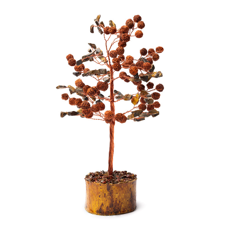 Albero di Pietre Dure Tiger Eye & Rudraksha