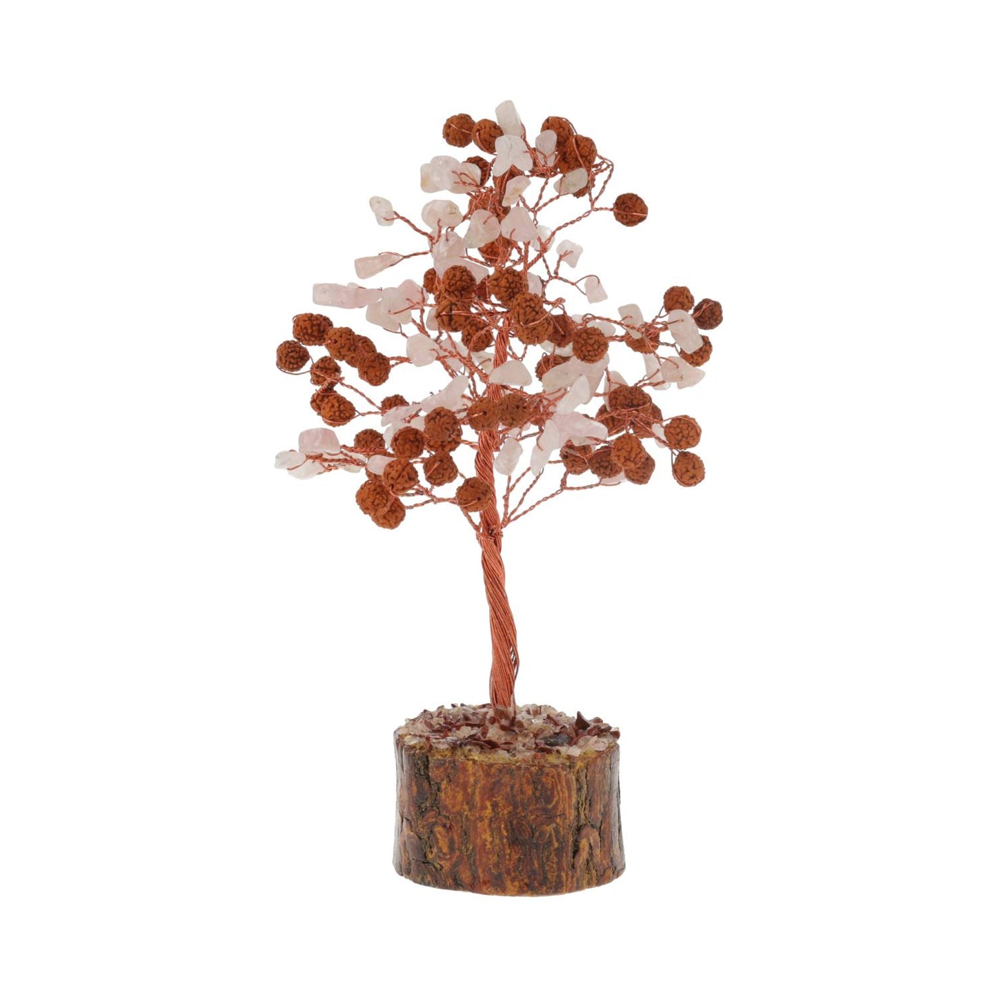 Albero di Pietre Dure Rose Quartz & Rudraksha