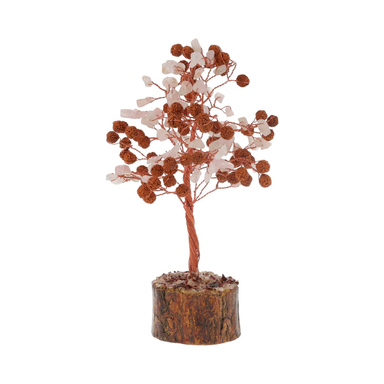 Albero di Pietre Dure Rose Quartz &amp; Rudraksha all’ingrosso