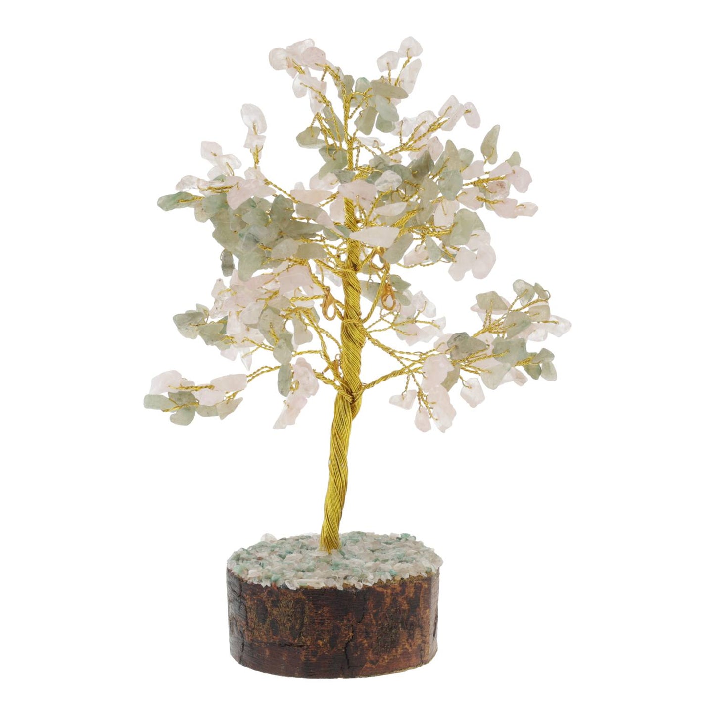 Manifestation Wish Tree Green Aventurine & Rose Quartz with 20 Wish Cards