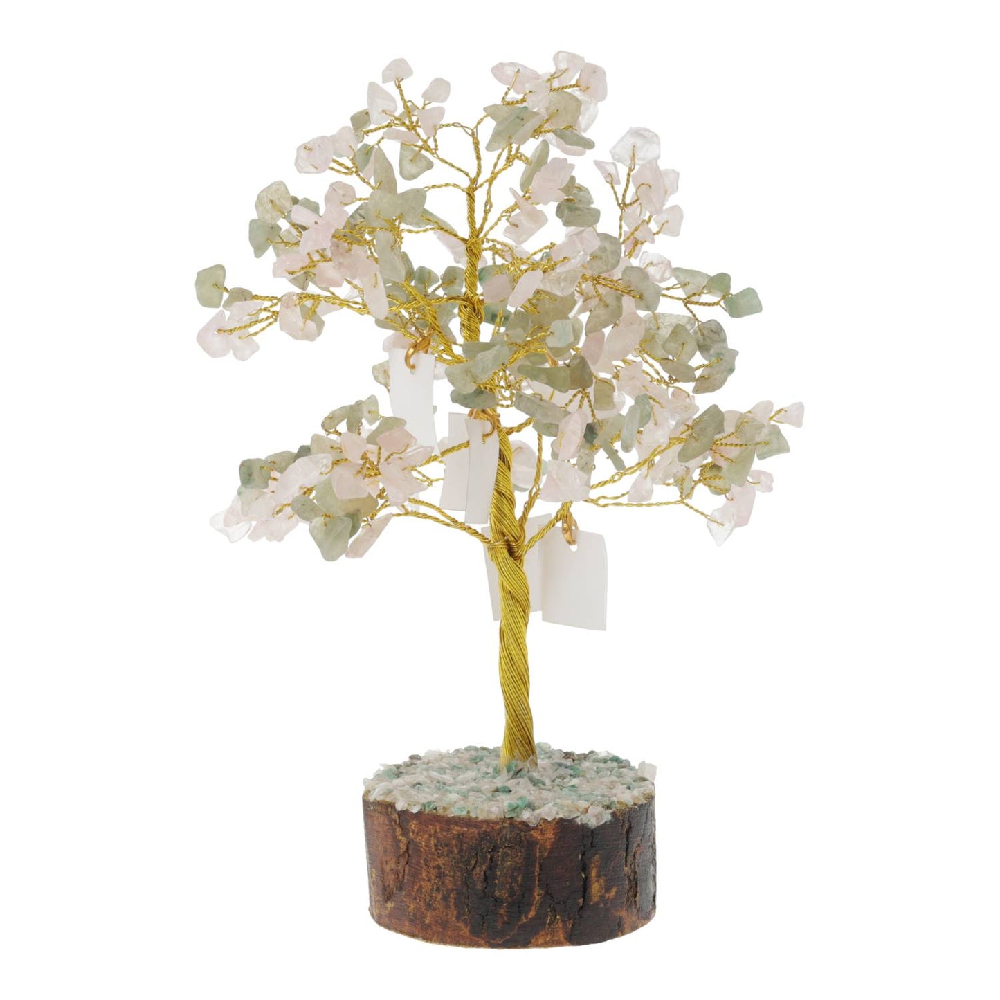 Manifestation Wish Tree Green Aventurine & Rose Quartz with 20 Wish Cards
