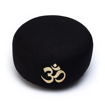 Meditationskissen schwarz mit OM Baumwolle BIO (OCS) thumb