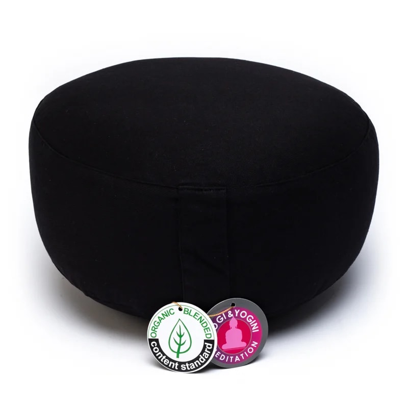 Meditationskissen schwarz mit OM Baumwolle BIO (OCS) kaufen