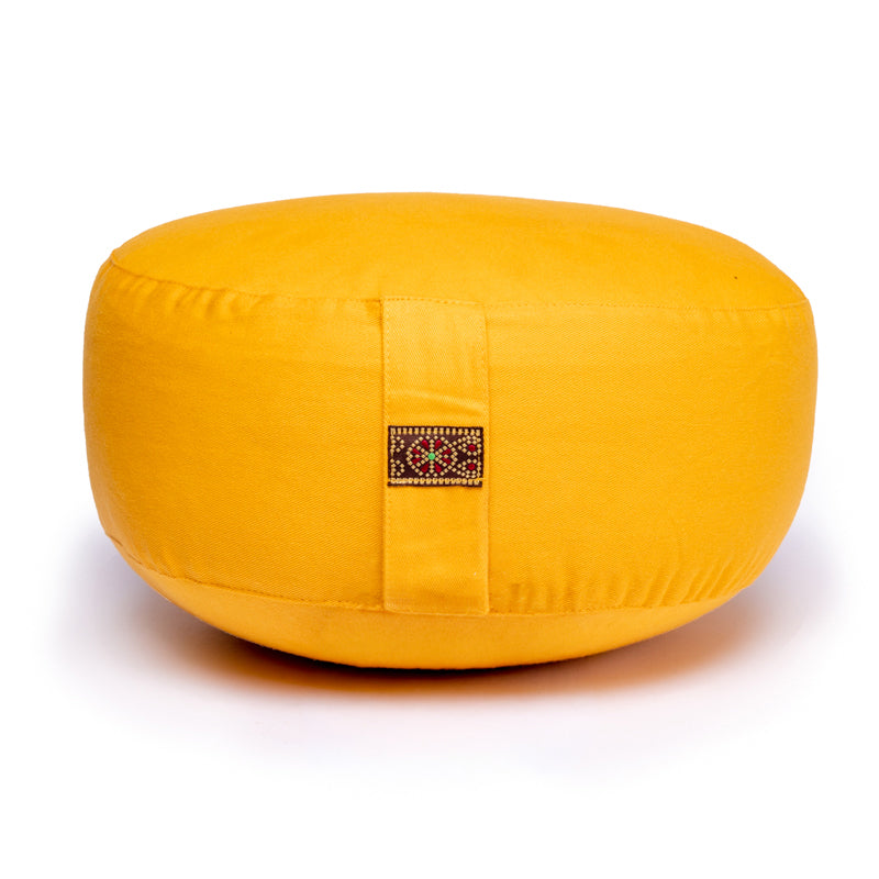 Cojín de meditación amarillo algodón BIO (OCS)
