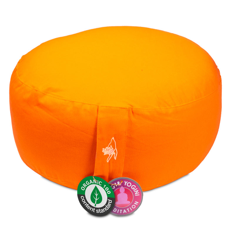 Cojín de meditación naranja algodón BIO (OCS)