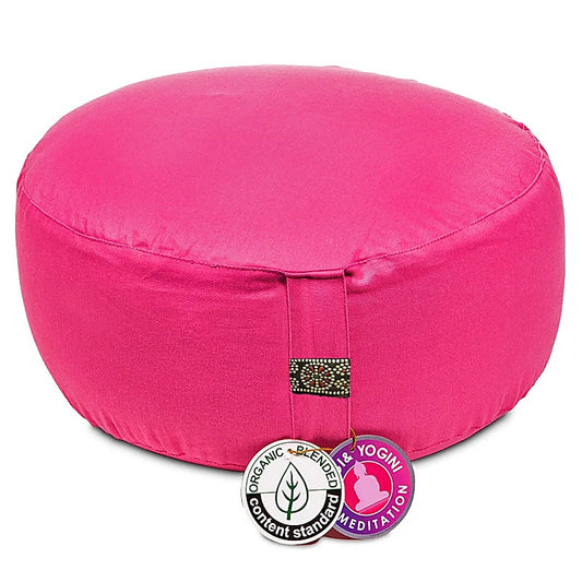 Meditatiekussen roze biokatoen (OCS)