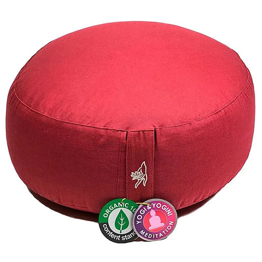 Meditatiekussen rood biokatoen (OCS)