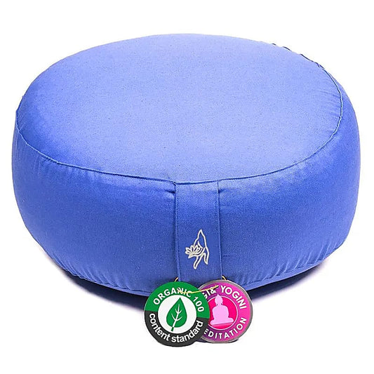 Meditatiekussen blauw biokatoen (OCS)
