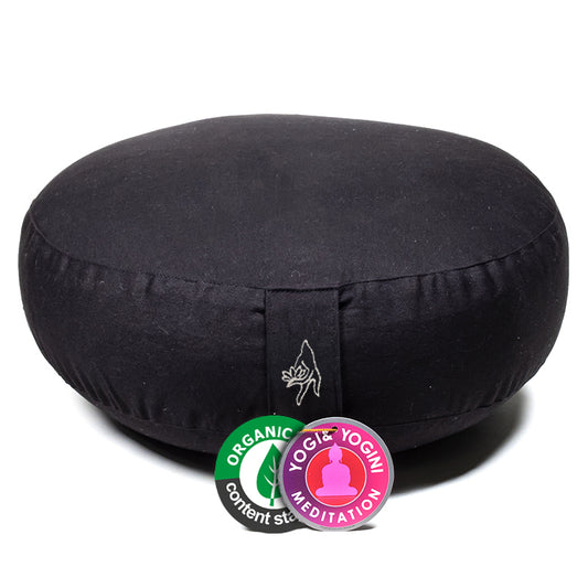 Meditatiekussen zwart lager model biokatoen (OCS)