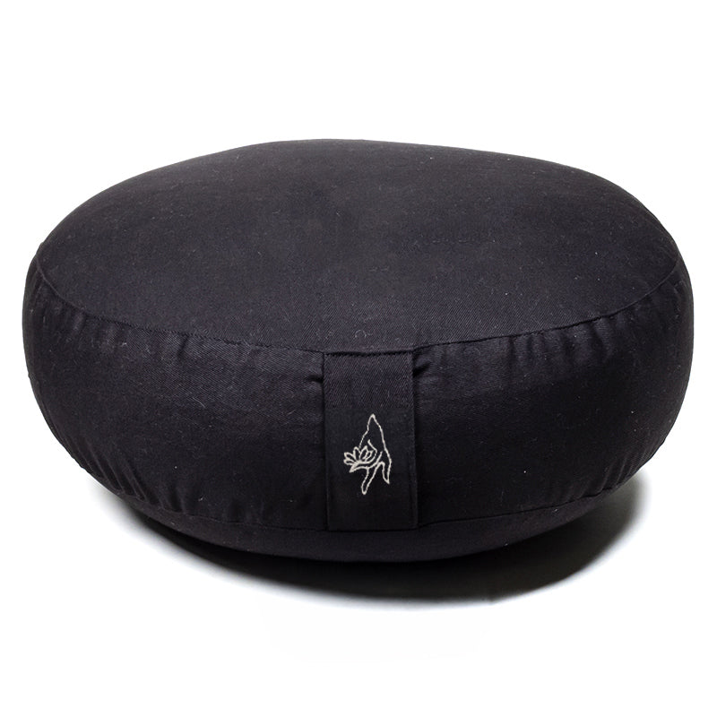 Meditationskissen schwarz flach Baumwolle BIO (OCS)