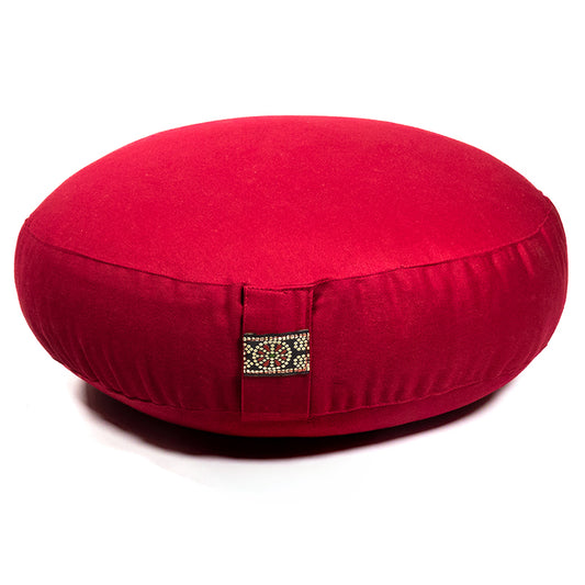 Meditation cushion red lower organic cotton (OCS)