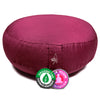 Meditationskissen aubergine flach Baumwolle BIO (OCS)