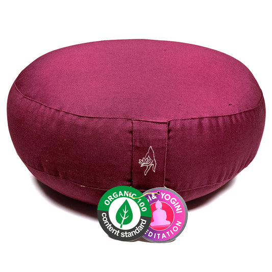 Meditatiekussen aubergine lager model biokatoen (OCS)