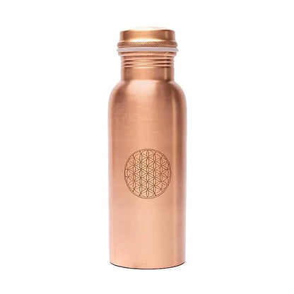 Bouteille en cuivre Fleur de Vie gravée au laser thumb