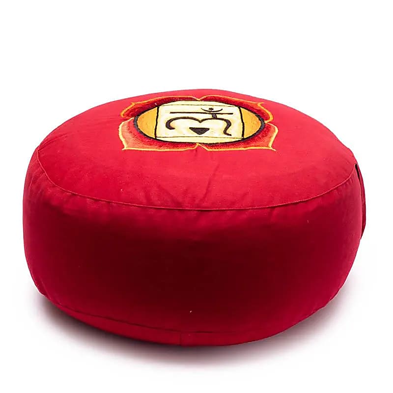 Meditationskissen 1. Chakra bestickt