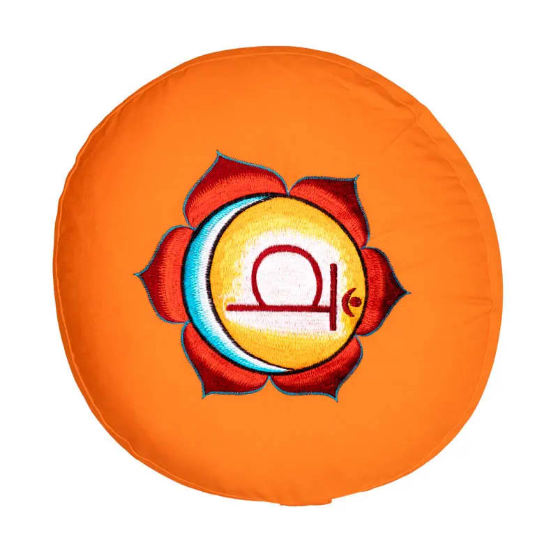 Meditatiekussen 2e chakra geborduurd