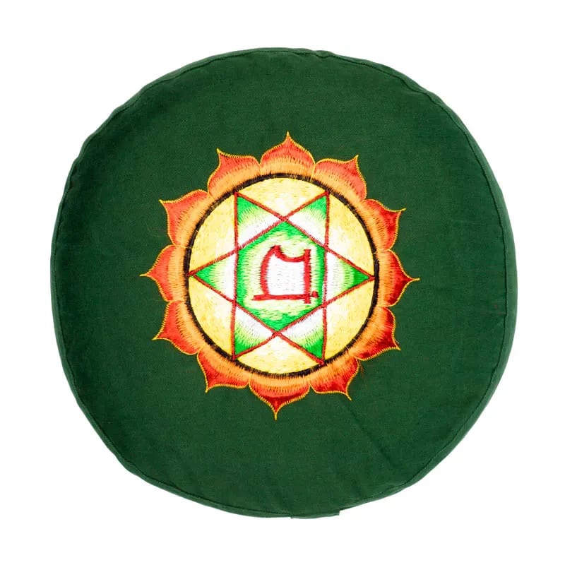 Meditatiekussen 4e chakra geborduurd