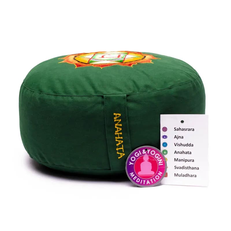 Meditatiekussen 4e chakra geborduurd