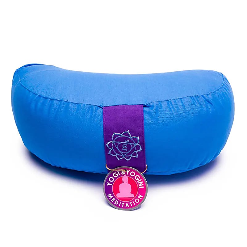 Meditatiekussen blauw chakra 5 halve maan