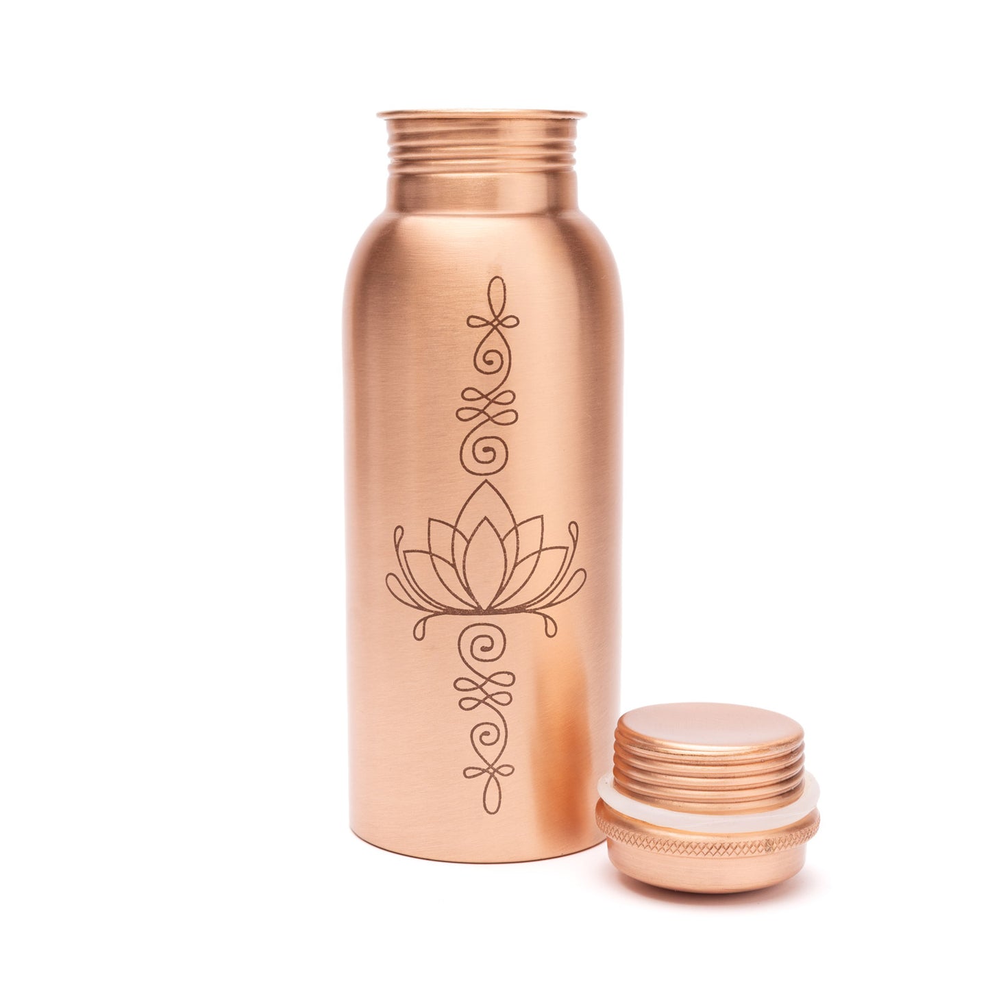 Copper bottle lotus laser engraved