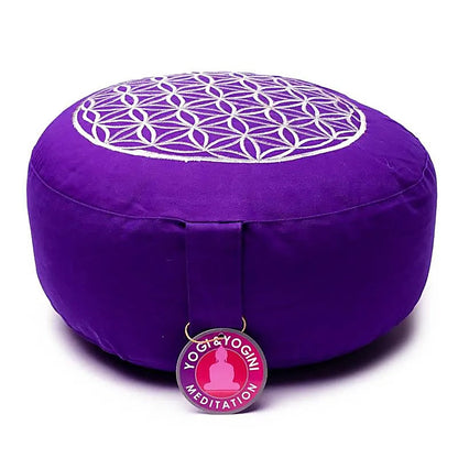Cuscino meditazione Fiore della vita viola/argento thumb