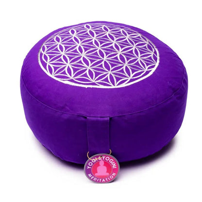 Cuscino meditazione Fiore della vita viola/argento all’ingrosso thumb