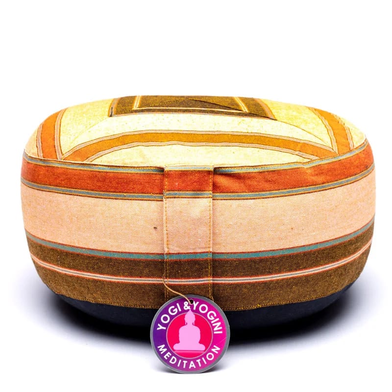 Meditationskissen creme/orange gemustert
