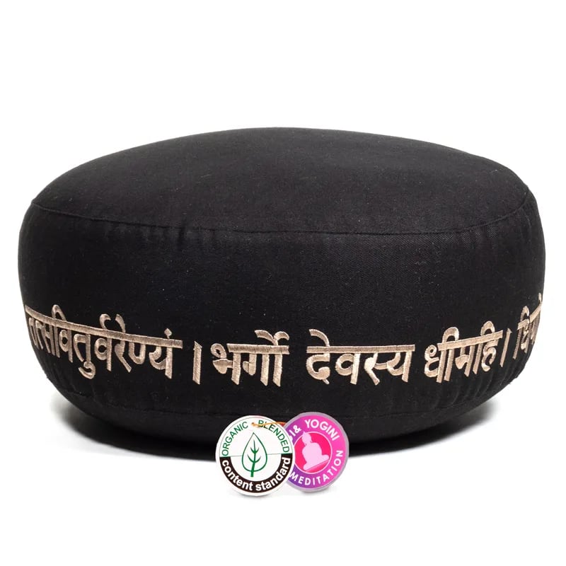 Cojín de meditación Gayatri mantra de algodón BIO (OCS) al por mayor