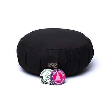 Cojín de meditación zafu negro de algodón orgánico (OCS) thumb