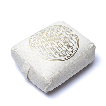 Cojín de meditación/bolster rectangular flor de la vida algodón orgánico (OCS) thumb