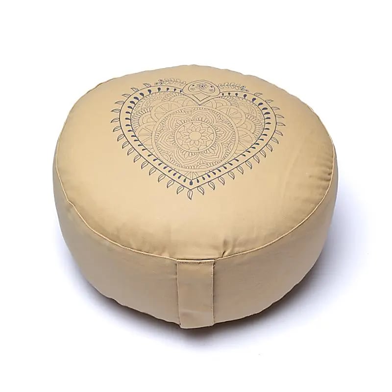 Meditationskissen Herz beige Bio-Baumwolle (OCS)