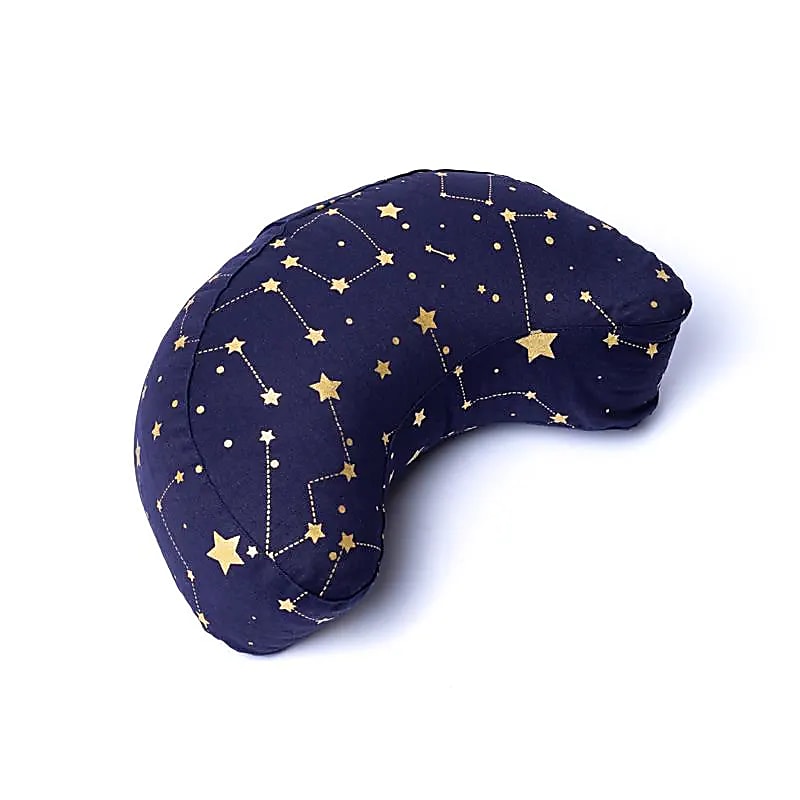 Cuscino meditazione mezzaluna cielo stellato blu scuro cotone organico (OCS)