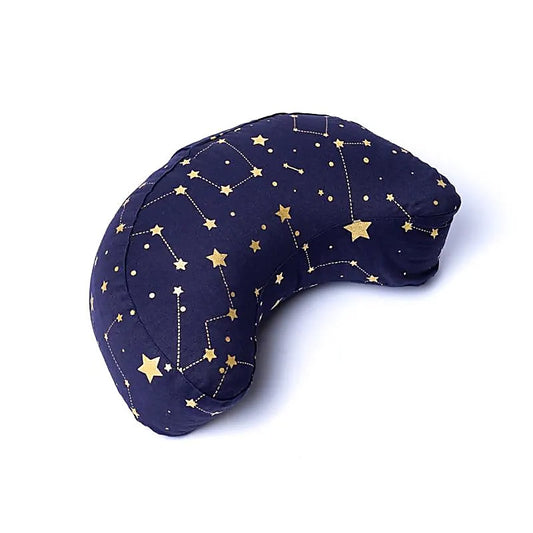 Meditation cushion crescent Starry sky navy blue organic cotton (OCS)