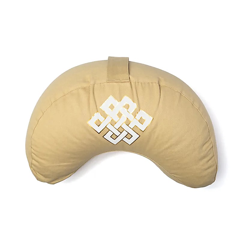 Coussin de méditation croissant nœud de l'infini beige coton biologique (OCS) de gros