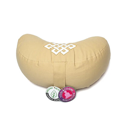 Acheter Coussin de méditation croissant nœud de l'infini beige coton biologique (OCS) thumb