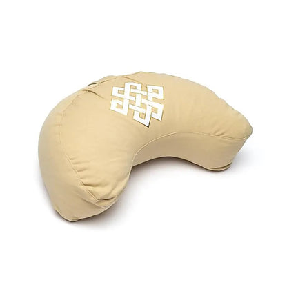Coussin de méditation croissant nœud de l'infini beige coton biologique (OCS) thumb