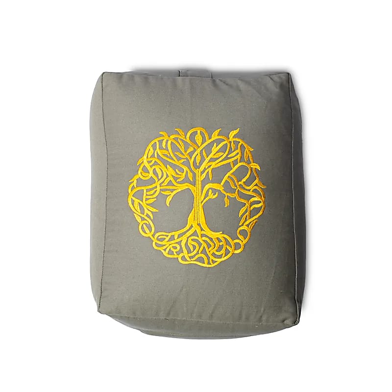 Cojín de meditación/bolster rectangular Árbol de la vida de algodón orgánico (OCS)