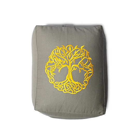 Cojín de meditación/bolster rectangular Árbol de la vida de algodón orgánico (OCS)