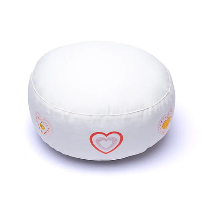 Meditationskissen weiß Herzen BIO-Baumwolle (OCS) großhandel thumb