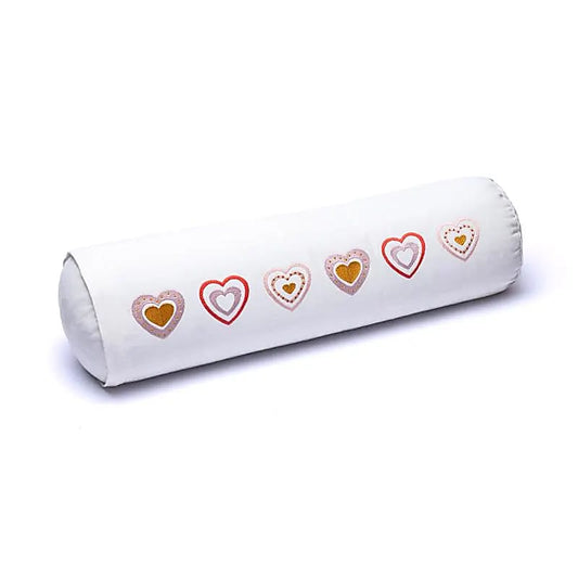 Bolster meditazione bianco cuori cotone organico (OCS)